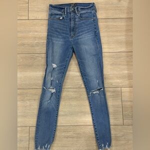 Abercrombie & Fitch Blue Distressed Skinny Jeans